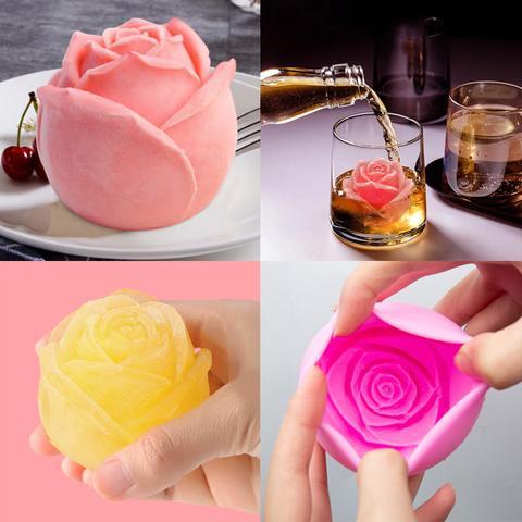 ❤️ 3D Silicone Rose Shape Ice Cube Mold