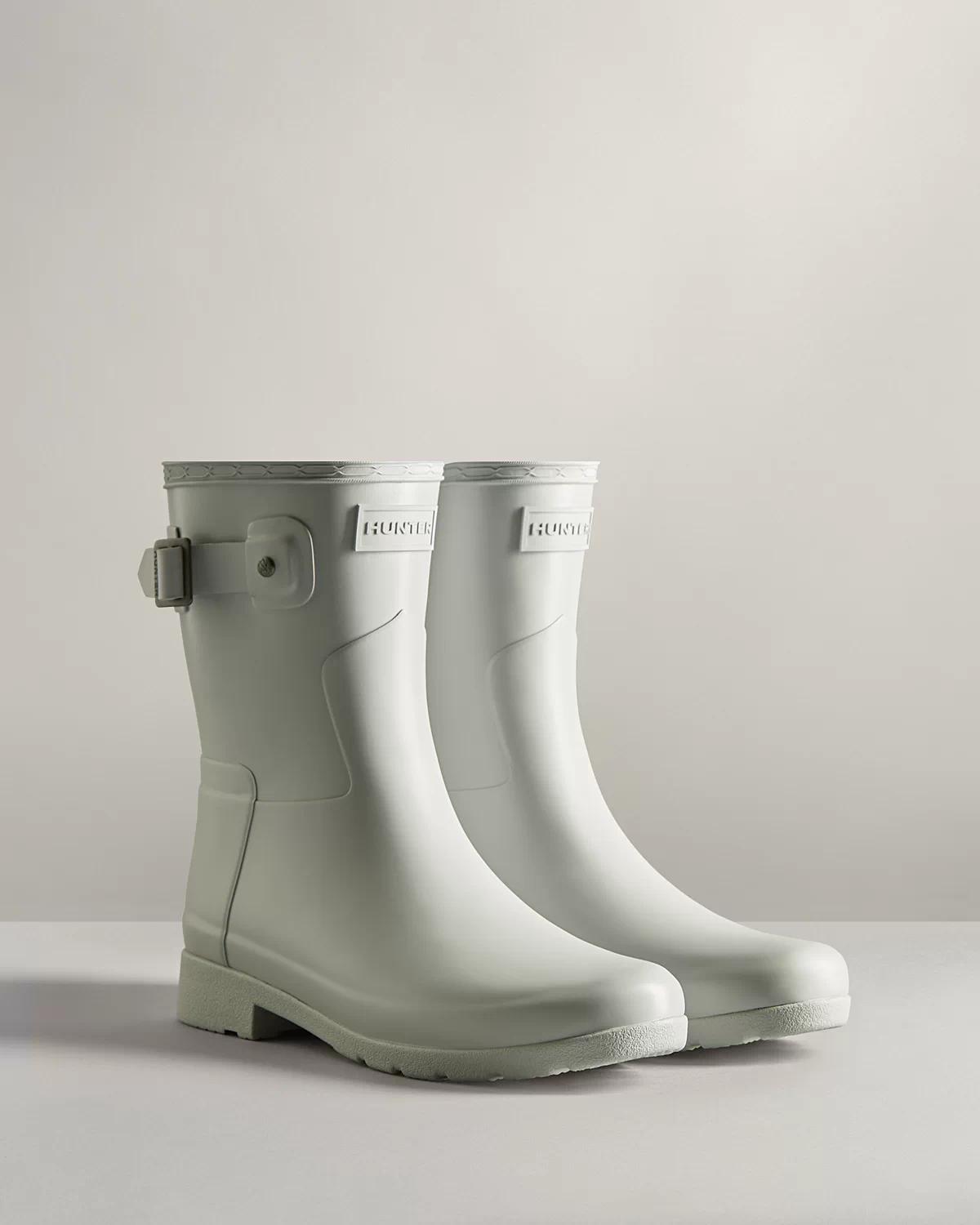 grey short rain boots