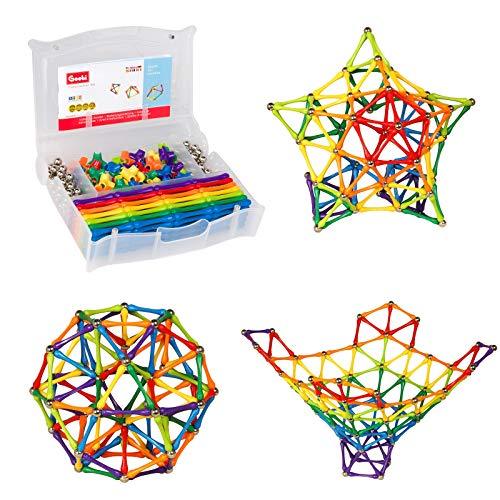Goobi 300 Piece Construction Set with Instruction Booklet | STEM Learning | Assorted Rainbow Colors