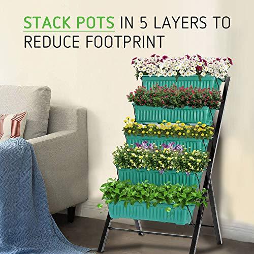 VIVOSUN 4FT Vertical Raised Garden Bed 5 Tier Planter Box Perfect to Grow Flowers, Vegetables, Herbs, for Outdoor and Indoor Gardening