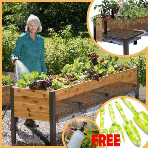 🔥Limited Time Offer🚀 Self-Watering Eco-Stained Elevated Planter Box (50 Set) Only