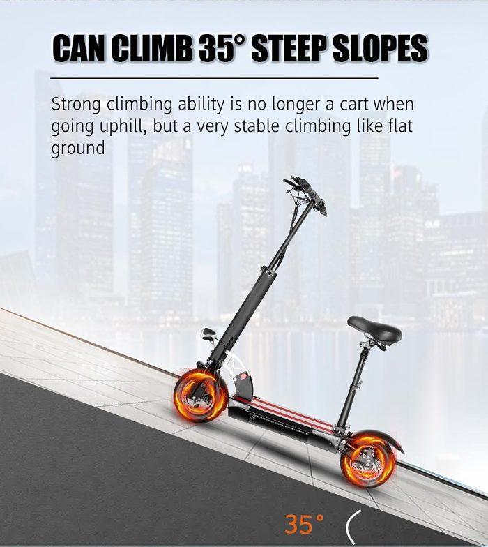 48v Electric Scooters Adults with Seat 800w Hub Motor Foldable E Scooter 26AH Lithium Battery