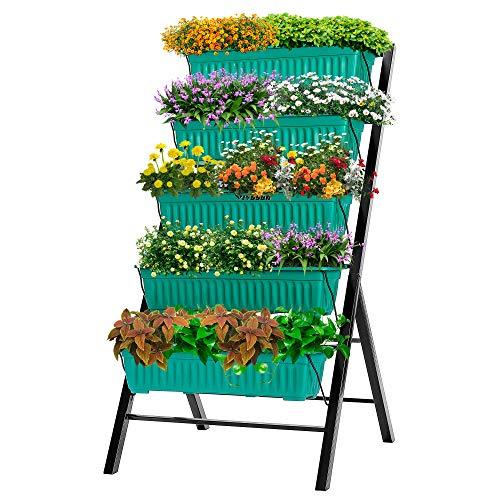 VIVOSUN 4FT Vertical Raised Garden Bed 5 Tier Planter Box Perfect to Grow Flowers, Vegetables, Herbs, for Outdoor and Indoor Gardening