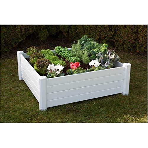 Products Raised 48 by 48 by 15-Inch Garden Box Kit, Extra Tall, White