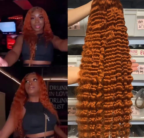 Orange Ginger Color Lace Frontal Wig