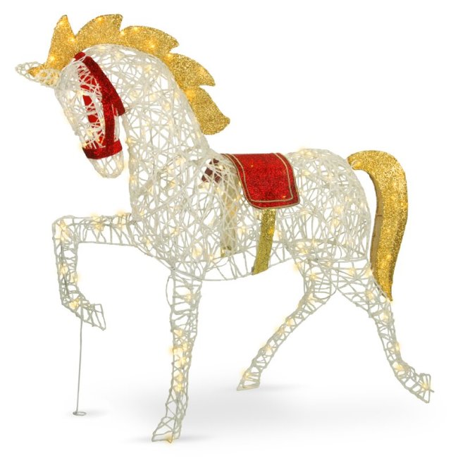 Christmas outdoors Pre-Lit Carnival Horse Lighted Display