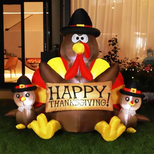 6ft Inflatable LED Lighted Thanksgiving Turkey