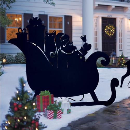 Christmas Santa Sleigh Silhouette