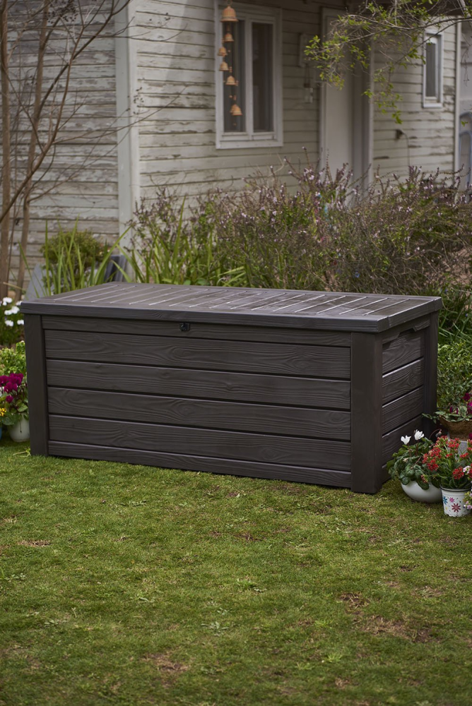 150 Gallon Resin Large Deck Box-Organization and Storage for Patio Furniture, Outdoor Cushions, Garden Tools and Pool Toys