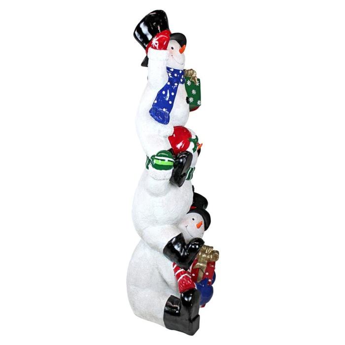 The 5' Illuminated Snowman Totem Pole