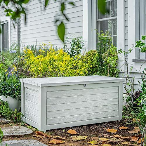 Resin Outdoor Storage Box 165 Gallon Garden Furniture Deck Box