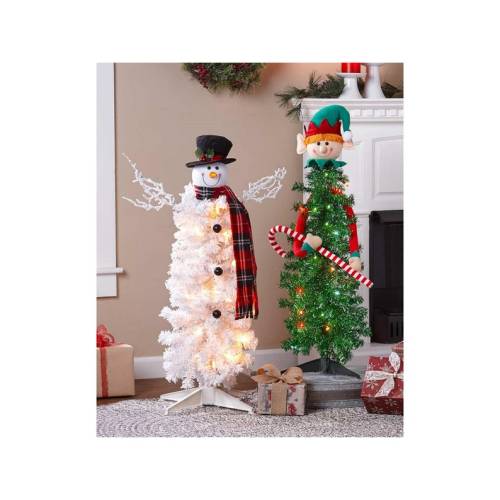 Beautiful Lighted Character Christmas Tree Best Special Holiday Decoration | Elf | Snowman