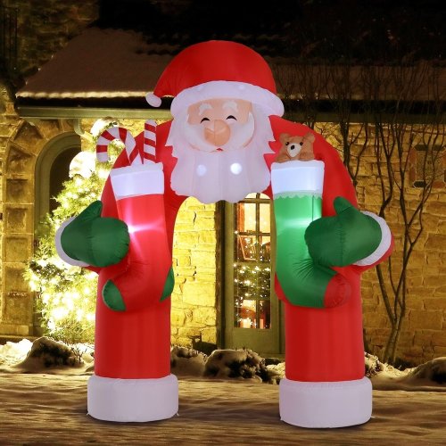 11' Santa Claus Christmas Archway Holiday Inflatable LED Decoration