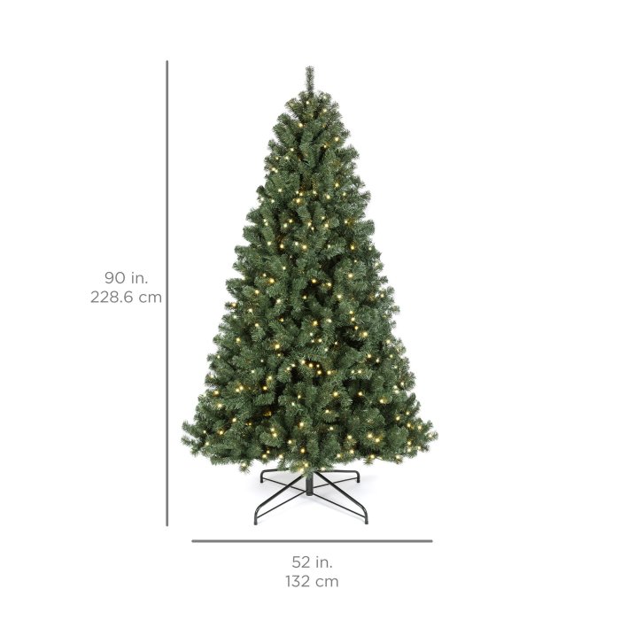 Pre-Lit Instant No Fluff Artificial Spruce Christmas Tree w/ Memory Branches