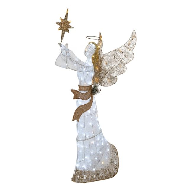 Holiday Living 68-in Angel Yard Stake with White LED Lights
