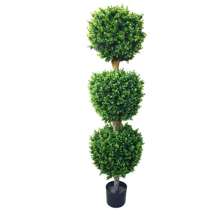5 Foot Artificial Hedyotis Tree – Large Faux Potted Topiary Plant for Indoor or Outdoor Decoration by - Green