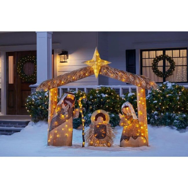 6 ft Yuletide Lane LED 210-Light Nativity Set