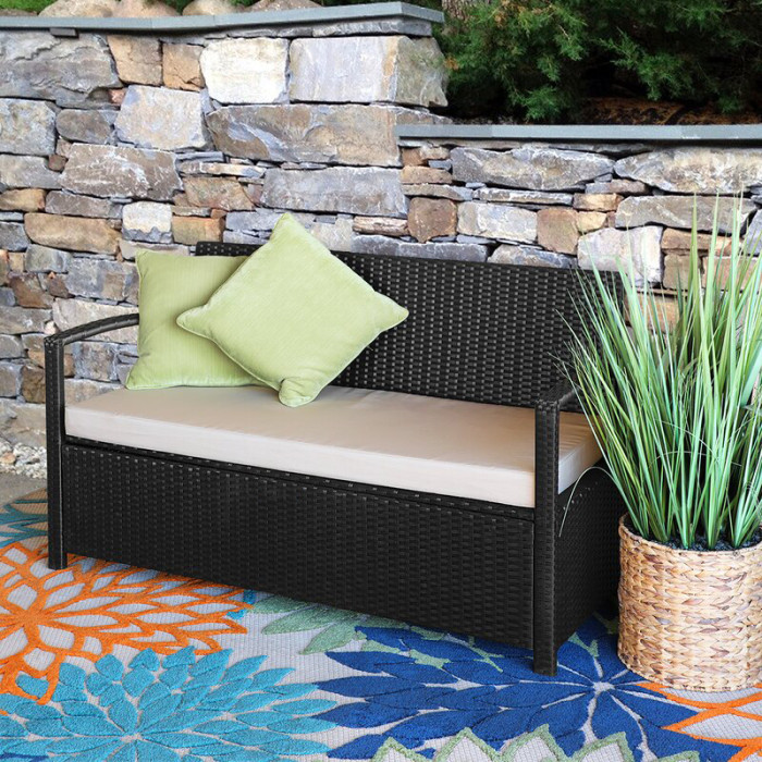 70 Gallons Gallon Water Resistant Wicker Storage Bench