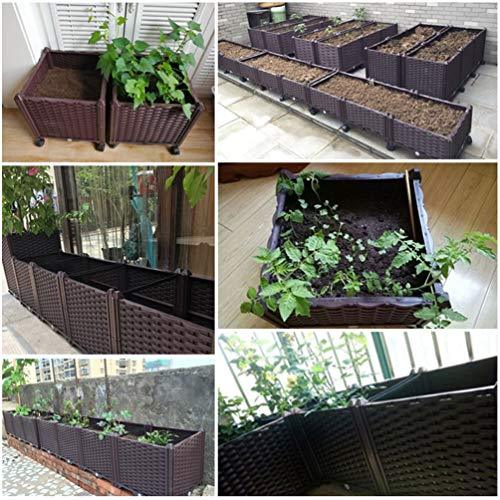 61.41'' x 15.35'' x 8.66''Rectangular Raised Garden Bed Kit Indoor Outdoor Plastic Planter Grow Box for Fresh Vegetables, Herbs, Flowers