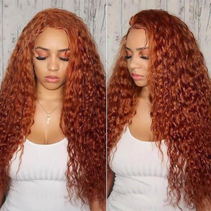 Orange Ginger Color Lace Frontal Wig