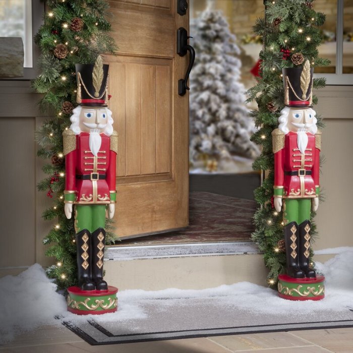 37-Inch Polyresin Christmas Nutcracker in Red/Gold/Green