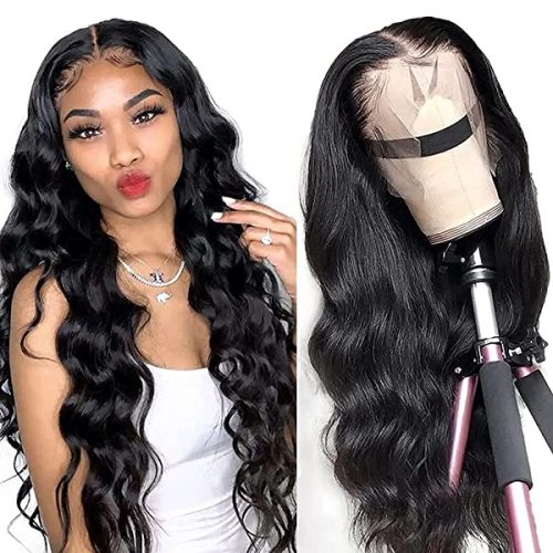 13x4 Lace Front Wigs Brazilian Body Wave Human Hair Wigs For Black Women (18inch) 150% Density Pre Plucked with Baby Hair Natural Black 18 13x4 Body Wave Wigs