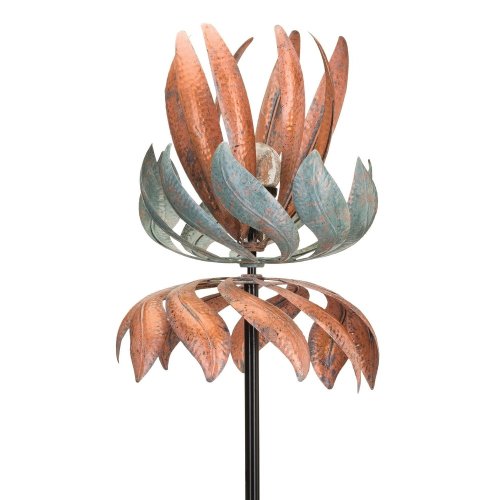Solar Vertical Wind Spinner - Flying Lotus - 15 x15 x76 