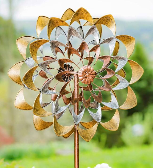 Precious Metals Copper, Silver and Gold Wind Spinner