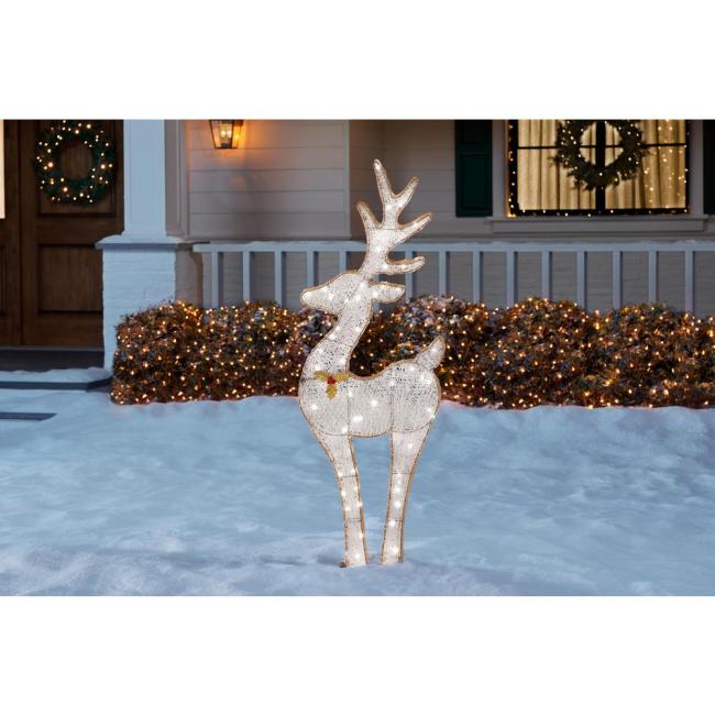 5 ft LED 70-Light Deer Twinkle Yard Sculpture