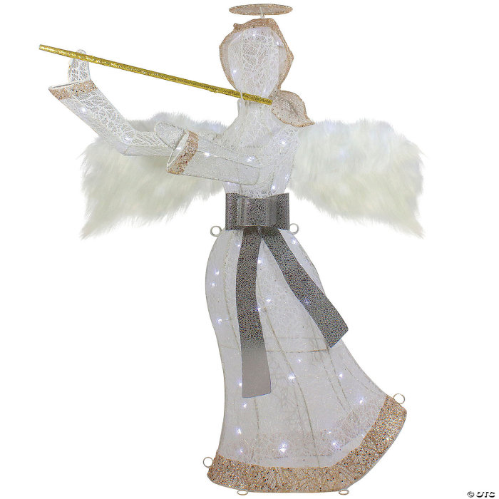 3' LED Pre-Lit Angel with Flute Outdoor Christmas Decoration