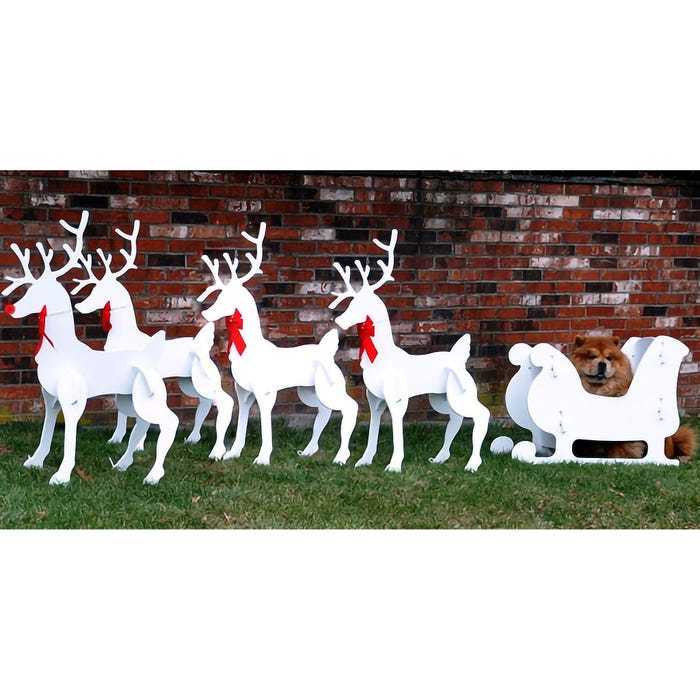 Christmas Sleigh and Reindeer Set - Medium