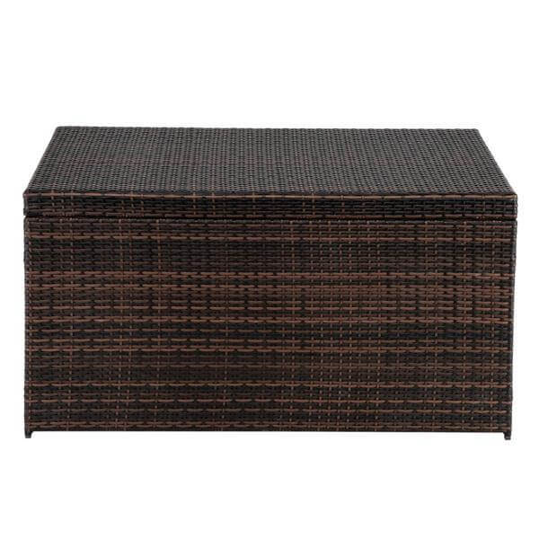 Outdoor Storage Deck Box with Lid Rattan Patio Liner Container
