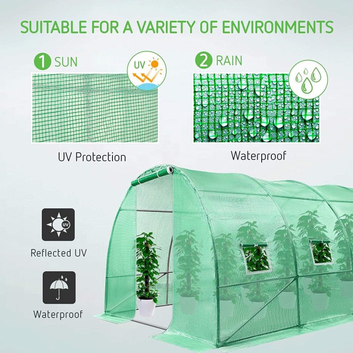 13.1x10x6.6FT Large Walk-in Green House Tunnel Hot House for Outdoor Plant Gardening