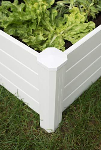 Products Raised 48 by 48 by 15-Inch Garden Box Kit, Extra Tall, White
