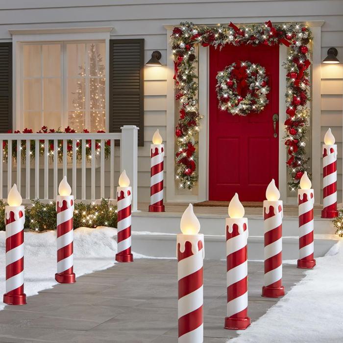 The 3' Flickering Candy Cane Candles