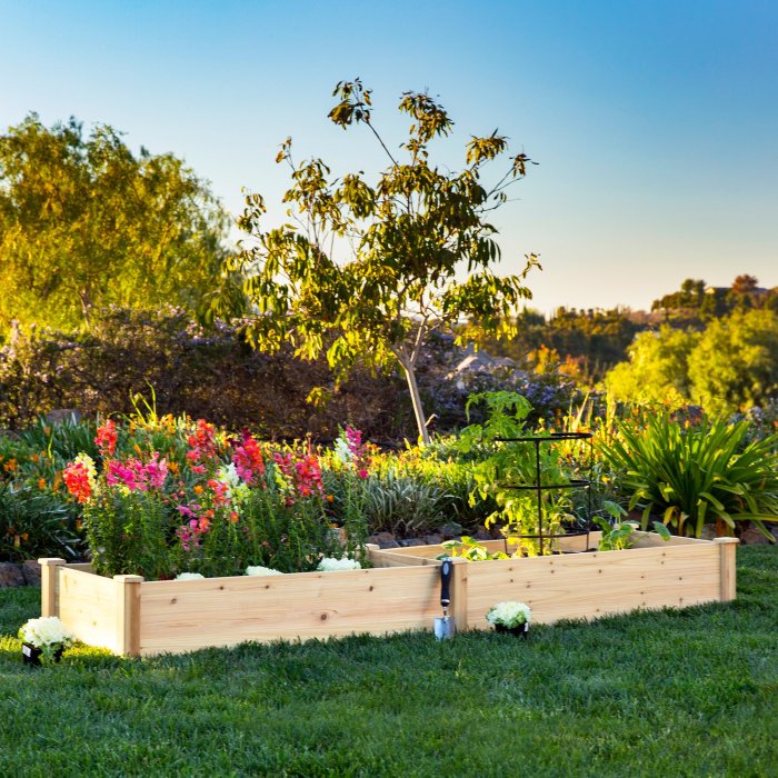 8x2ft Wooden Raised Garden Bed Planter for Garden, Lawn, Yard