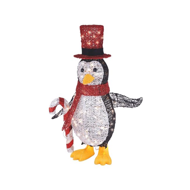 Christmas Penguin with Top Hat Pre-Lit Christmas Lawn Decor