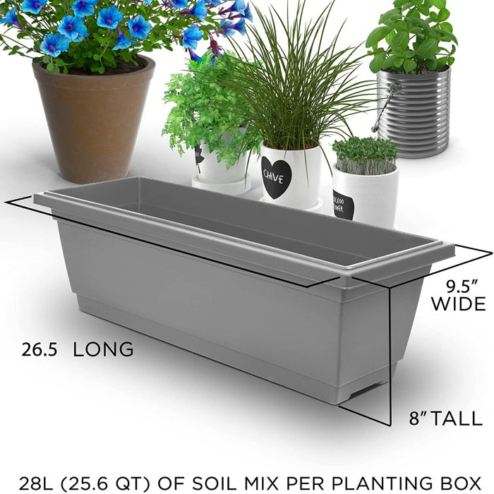 6-Ft Raised Garden Bed - Vertical Garden Freestanding Elevated Planter with 4 Container Boxes - Good for Patio or Balcony Indoor and Outdoor (2, Granite Grey)