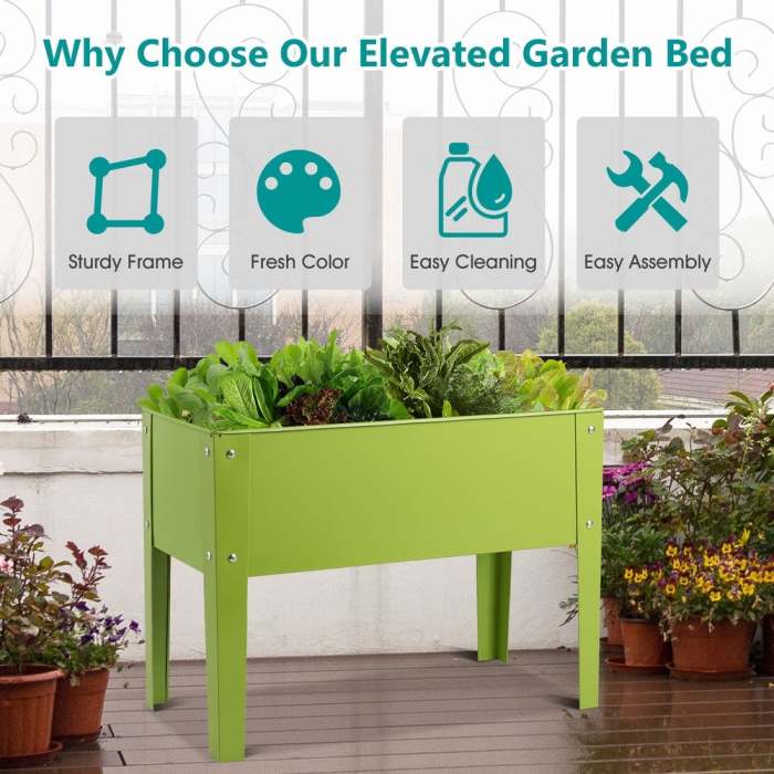 24'' x12'' Outdoor Elevated Garden Plant Stand Raised Tall