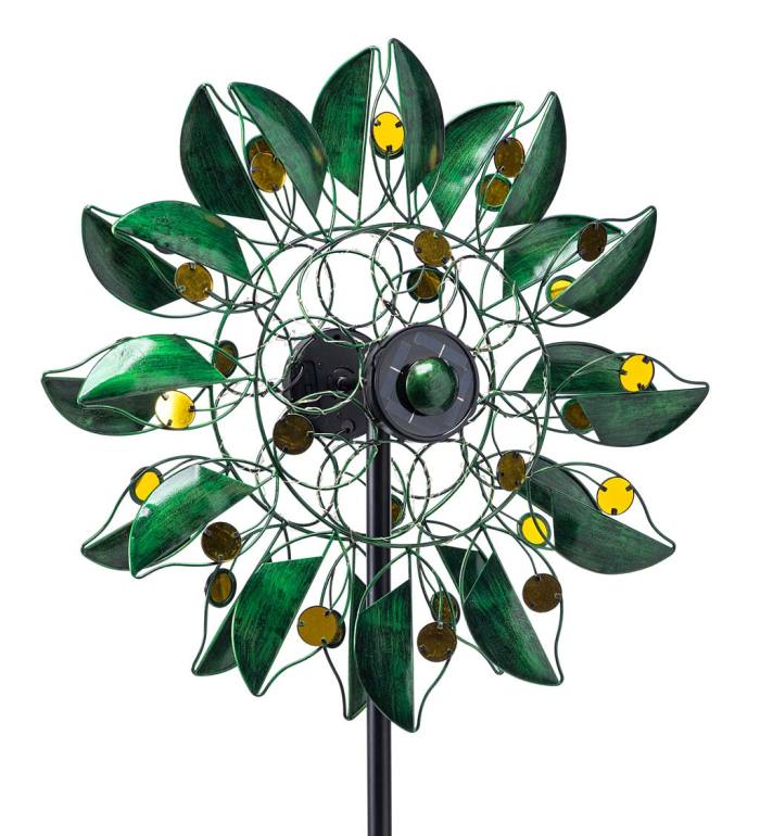 Solar Green Leaf And Jewels Spinner