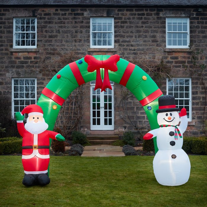 Santa & Snowman Inflatable Arch