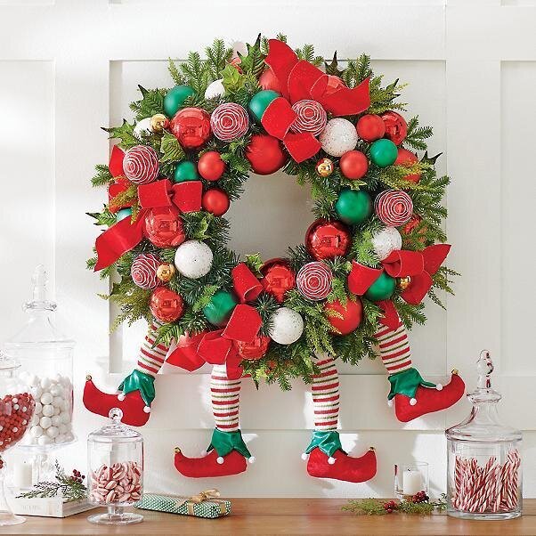 Christmas Elf Leg Wreath