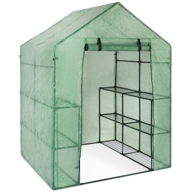 3-Tier 12-Shelf Outdoor Mini Greenhouse - Green