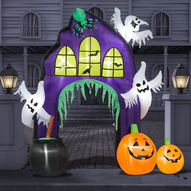 Ghost & Pumpkin Halloween Arch Inflatable