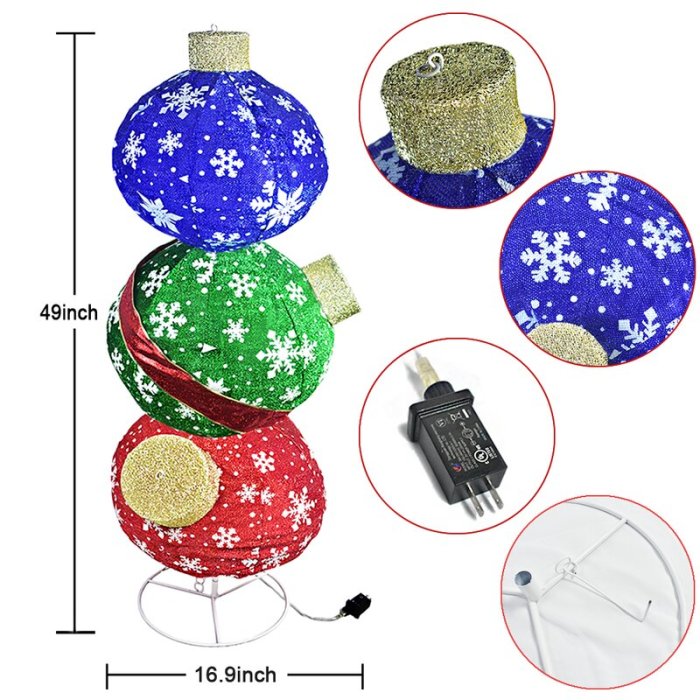 Pre-Lit 3D Collapsible Outdoor Christmas Fabric Lawn Art
