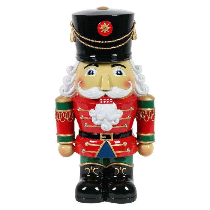 Hand Painted Nutcracker Soldier with LED Uniform on a Battery Powered Automatic Timer, 19 Inch