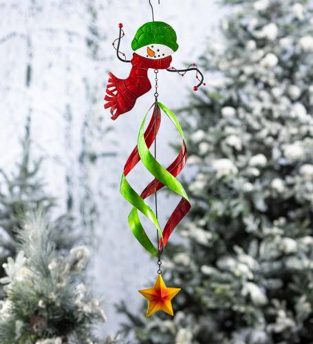 Holiday Snowman Twirler With Green Hat