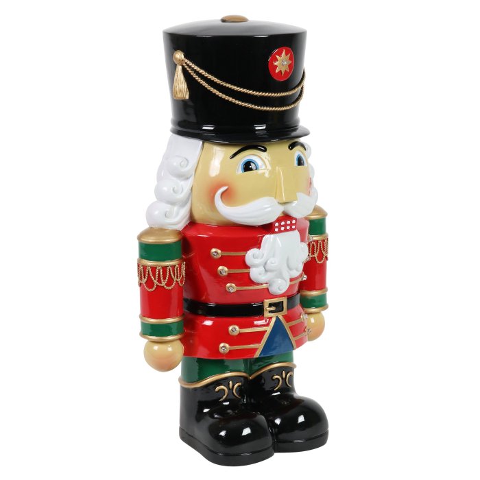Hand Painted Nutcracker Soldier with LED Uniform on a Battery Powered Automatic Timer, 19 Inch