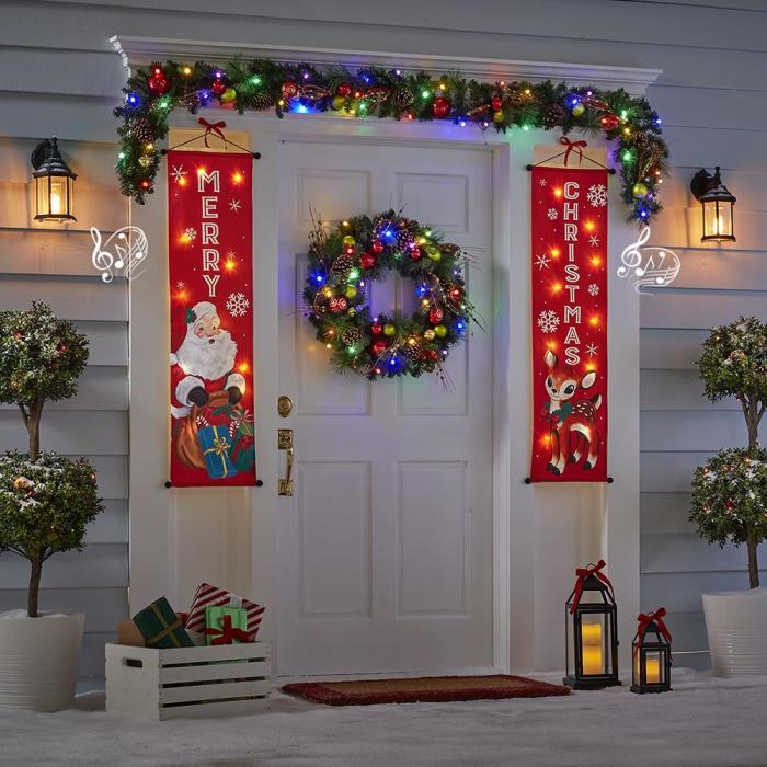 The Sound Activated Caroling Christmas Banners