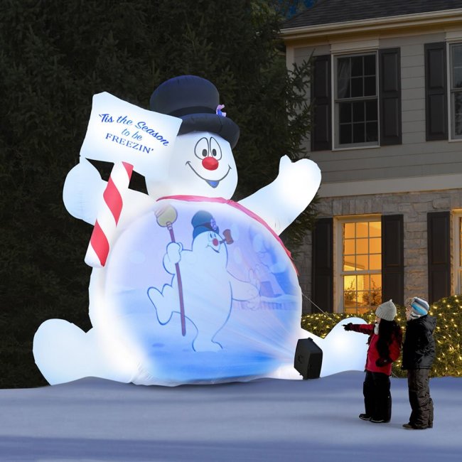 Holiday Inflatables The Video Projecting 10' Frosty The Snowman,With a projector on his belly